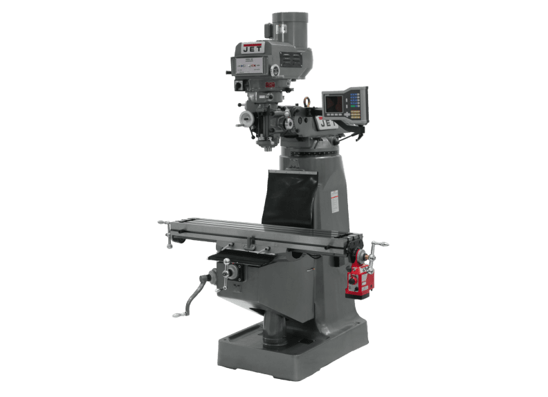 JTM-4VS Mill With ACU-RITE 203 DRO With X-Axis Powerfeed and 6" Riser Block