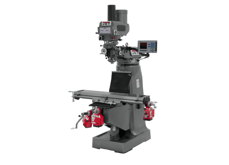 JTM-4VS Mill With 3-Axis ACU-RITE 203 DRO (Knee) With X, Y and Z-Axis Powerfeeds and Power Draw Bar