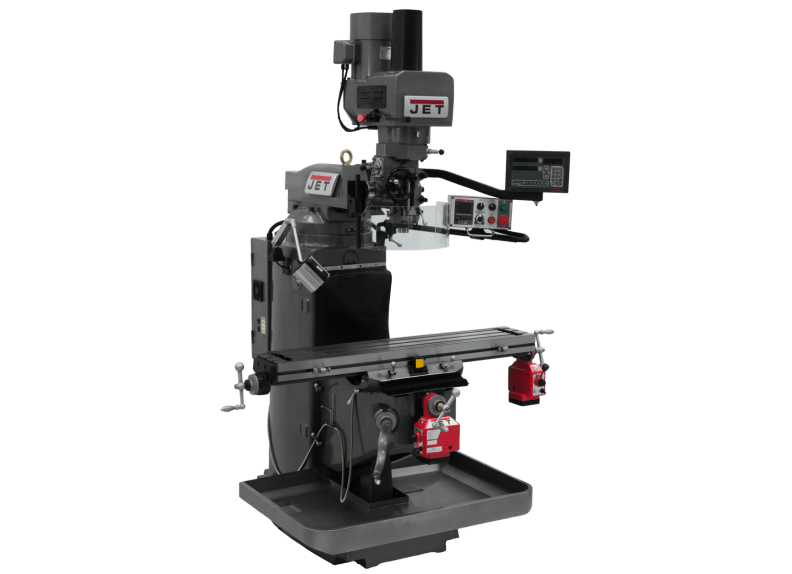 JTM-949EVS Mill With 3-Axis Newall DP700 DRO (Knee) With X and Y-Axis Powerfeeds and Air Powered Draw Bar