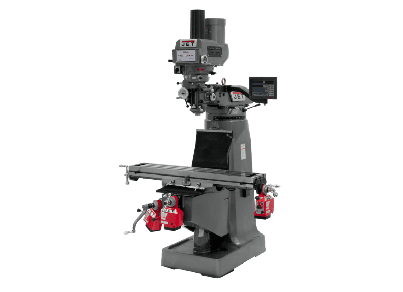 JTM-4VS Mill With 3-Axis Newall DP700 DRO (Quill) With X, Y and Z-Axis Powerfeeds and Power Draw Bar