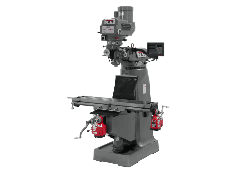 JTM-4VS-1 Mill With Newall DP700 DRO With X and Y-Axis Powerfeeds and 6" Riser Block