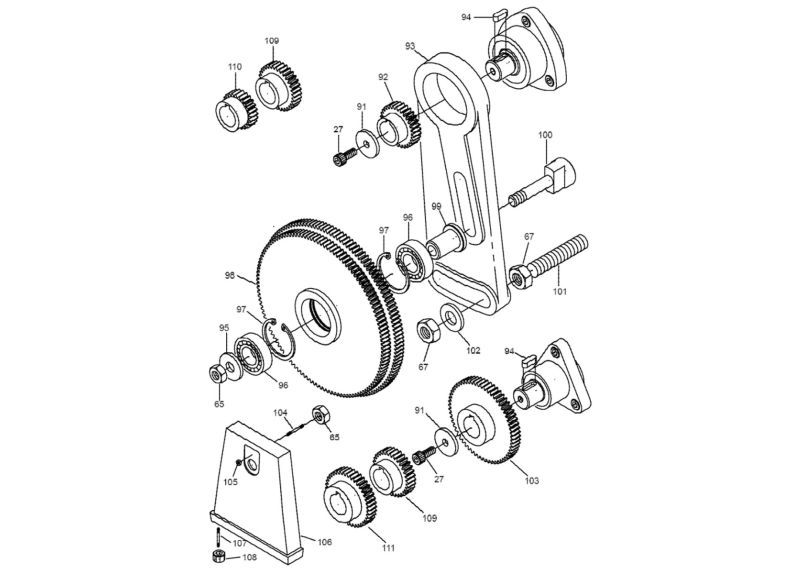 E-1440VS End Gear Assembly