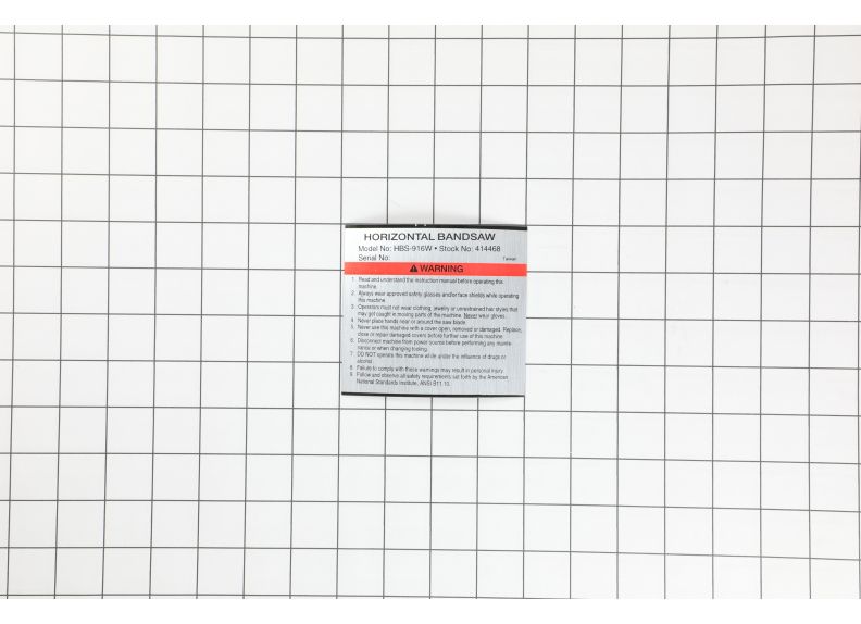Id/Warning Label Hbs-108W Only | HBS916W-205