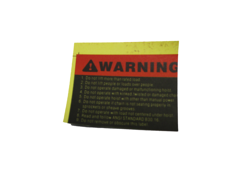 Warning Label | L100-50-8A