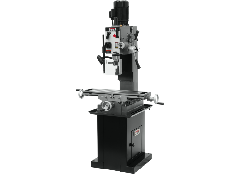 JMD-45GHPF Geared Head Square Column Mill/Drill with Power Downfeed with DP500 2-Axis DRO & X-Axis Powerfeed