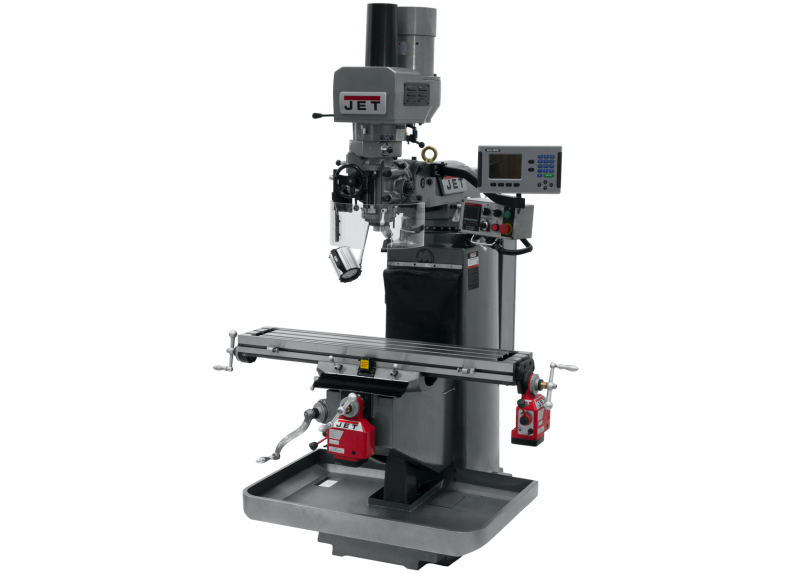JTM-949EVS Mill With 3-Axis Acu-Rite 203 DRO (Quill) With X and Y-Axis Powerfeeds and Air Powered Draw Bar