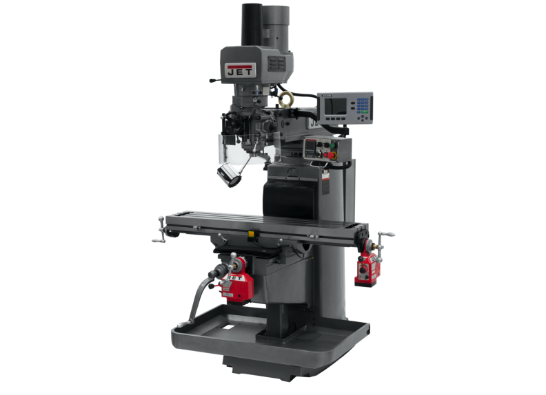 JTM-1050EVS2/230 Mill With 3-Axis Acu-Rite 203 DRO (Knee) With X and Y-Axis Powerfeeds and Air Powered Draw Bar