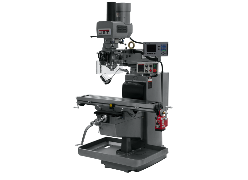 JTM-1050EVS2/230 Mill With 3-Axis Acu-Rite 203DRO (Quill) With X-Axis Powerfeed and Air Powered Draw Bar
