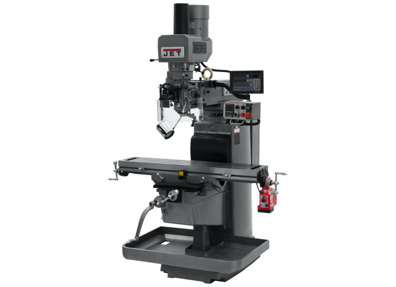 JTM-1050EVS2/230 Mill With 3-Axis Newall DP700 DRO (Knee) With X-Axis Powerfeed and Air Powered Draw Bar